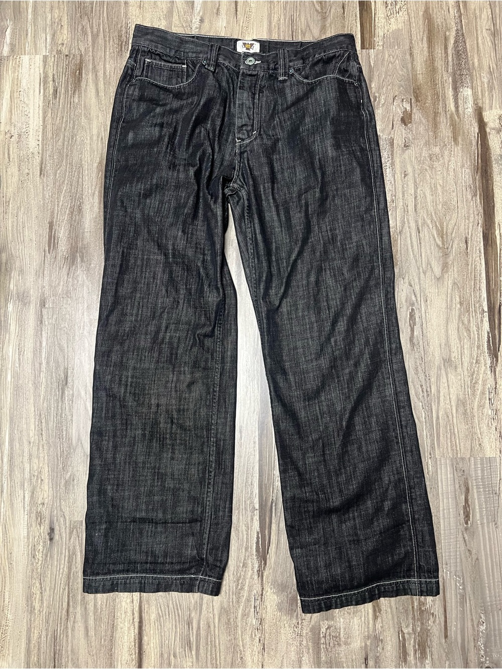 Antik Vintage Men’s Dark Black Straight Jeans